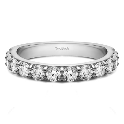 0.24 Carat Twelve Stone Round Pave Set Wedding Band